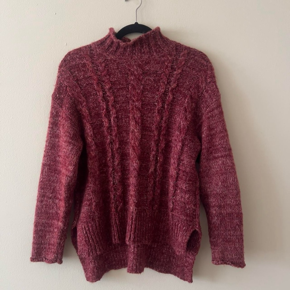dark red knit sweater
